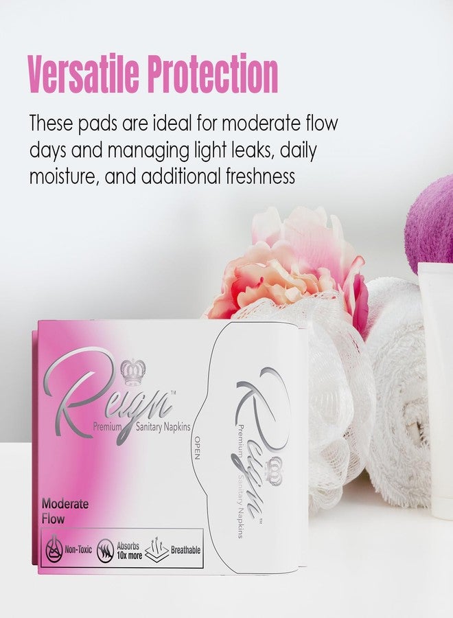 Reign Moderate Flow with Wings Sanitary Napkins for Women, Super Absorbent Pads (10 Count, 1pack) - Image 5
